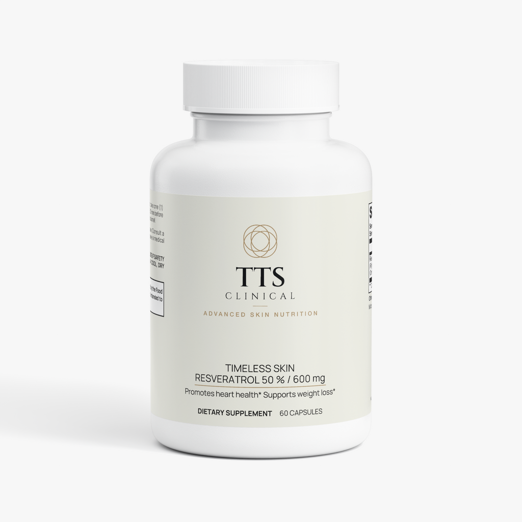 Timeless Skin Resveratrol 600 mg bottle, front label
