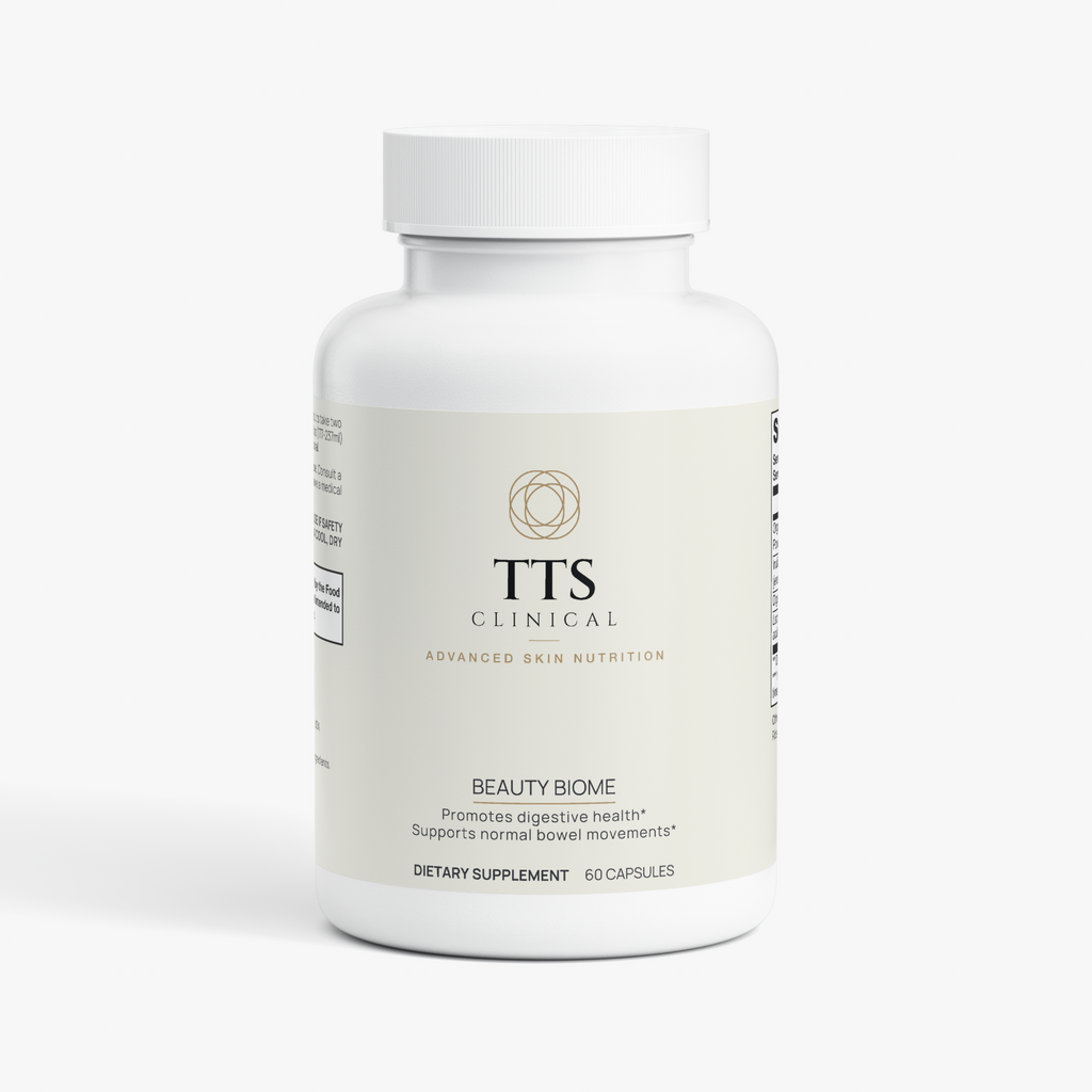 Beauty Biome supplement bottle, 60 capsules, front label