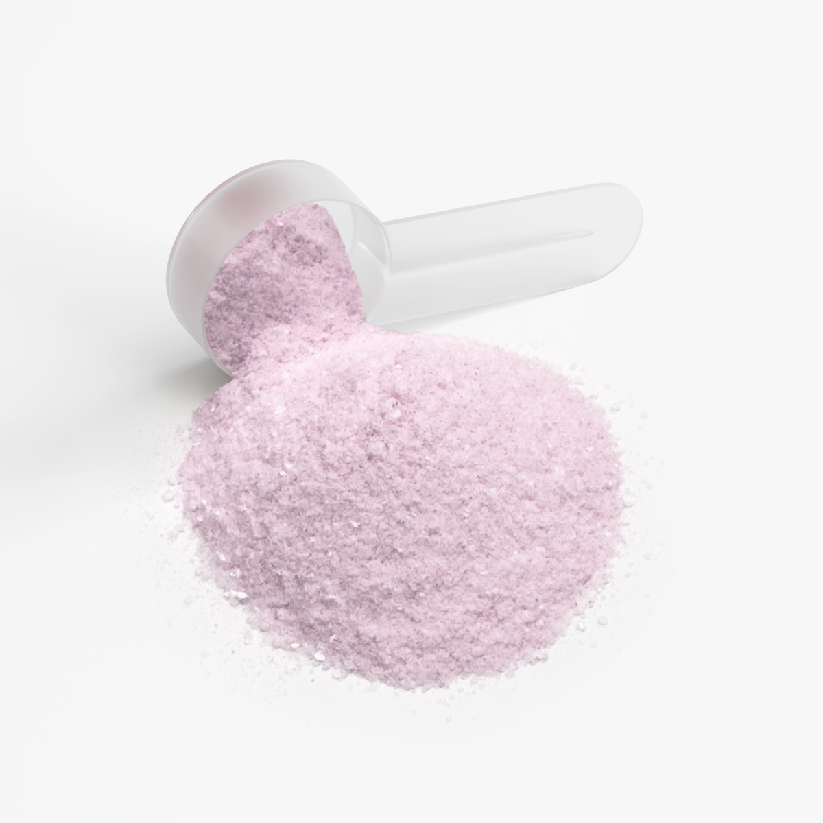 Scoop with a mound of DERMAJOLT Strawberry Shortcake powder