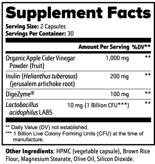 Beauty Biome Supplement Facts panel