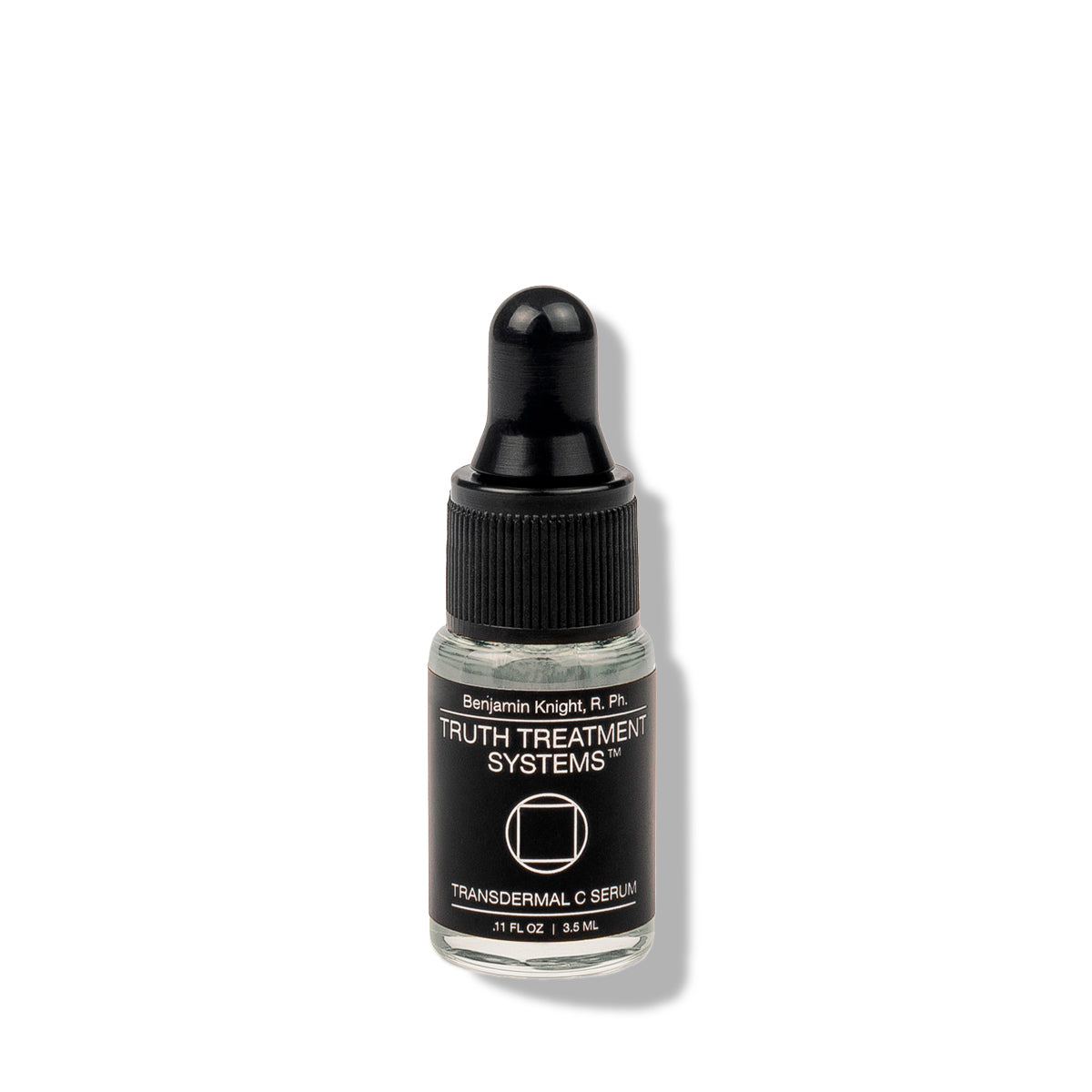 Transdermal C Serum 3.5 ml sample bottle, side view